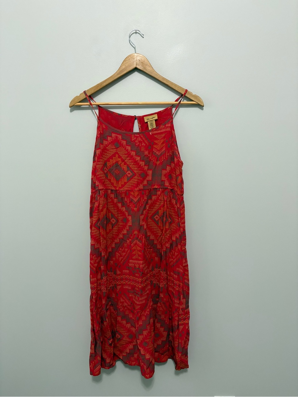 Wrangler Red Southwestern Desert Print Strappy Dress